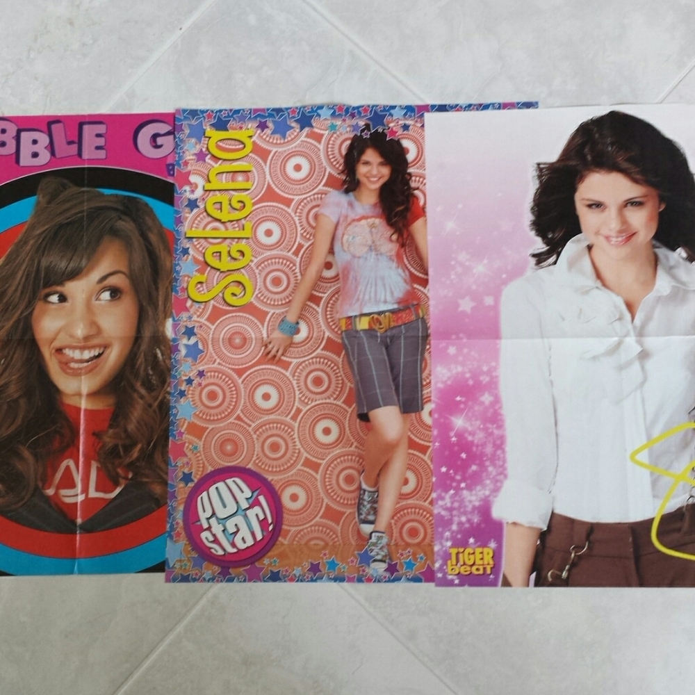 2 Selena Gomez and 1 Demi Lovato posters